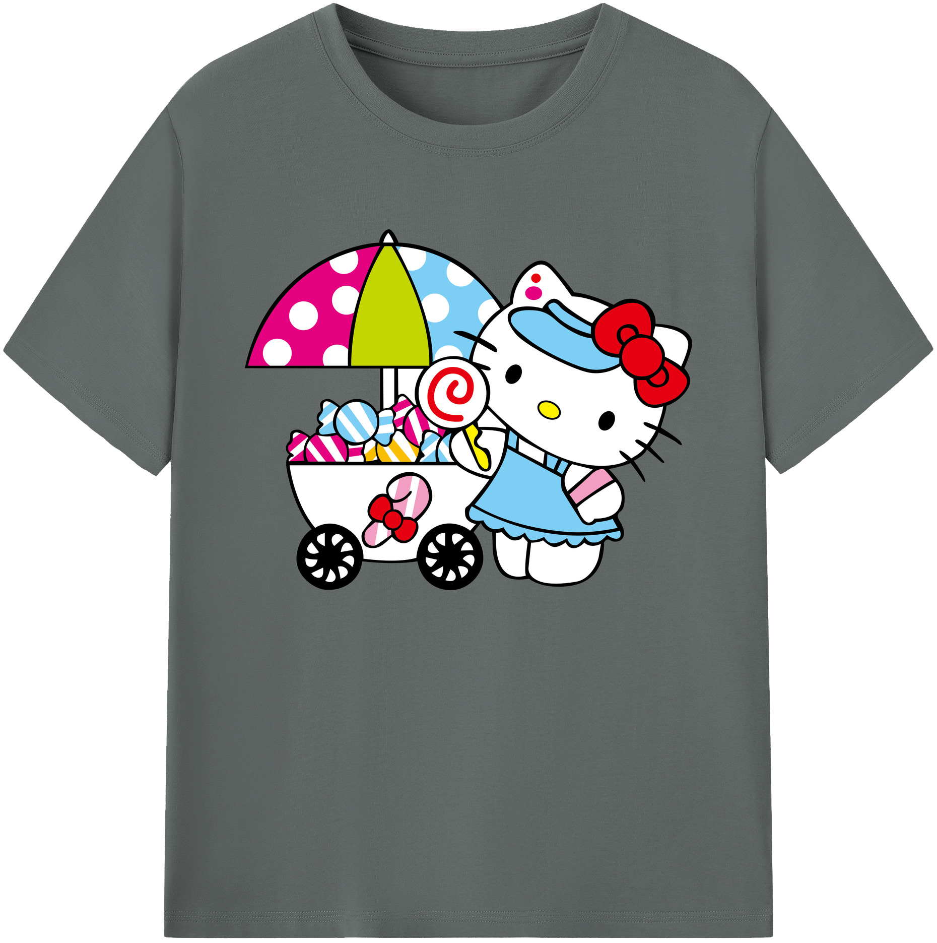 （画像用） Hello Kitty ハローキティ 綿100％ メンズ半袖Tシャツ｜肌触りやわらか＆通気性